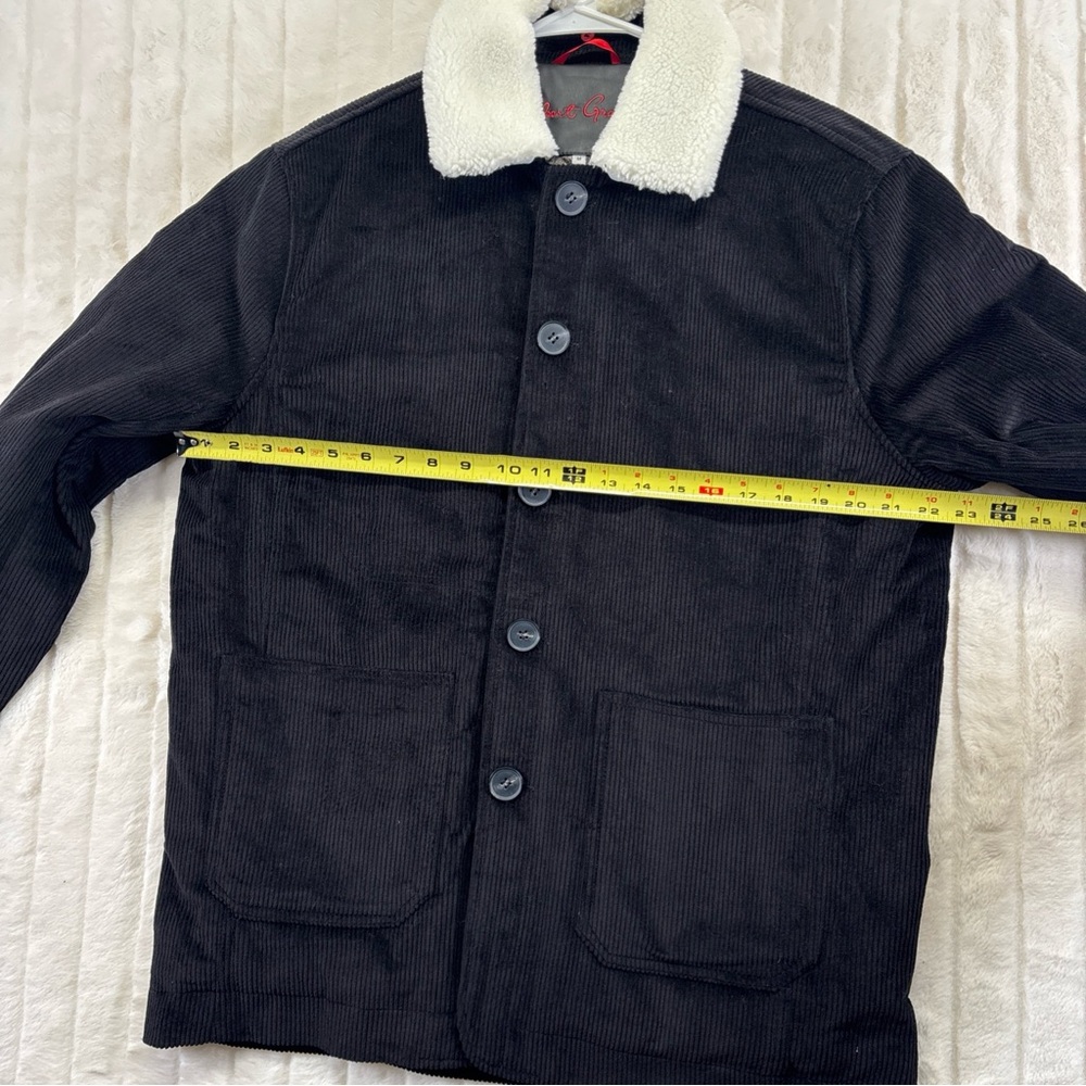 Robert Graham Black Corduroy barn Jacket with White Collar quilted - Picture 9 of 11